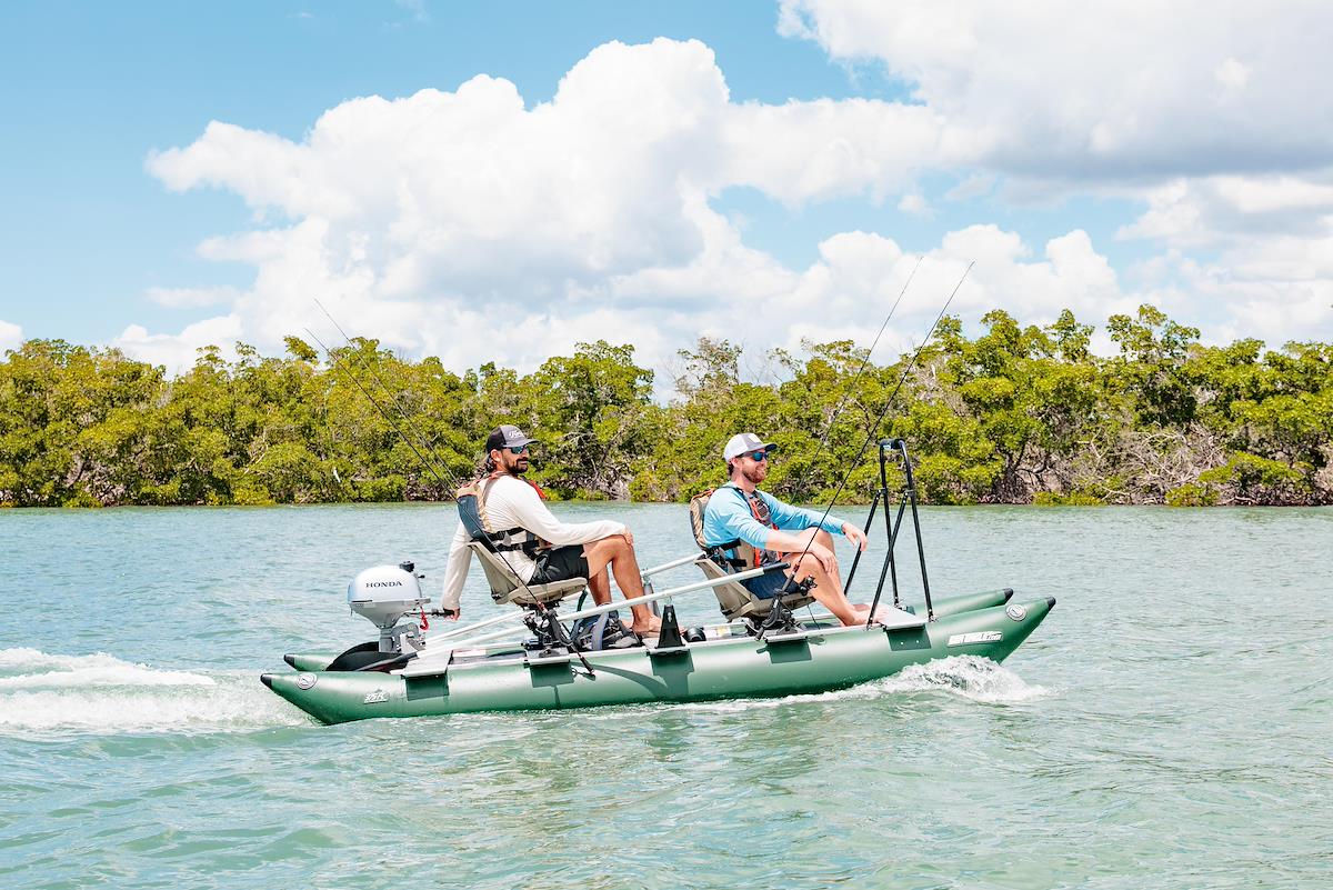 Cruising on a lake with a Honda Gas Motor