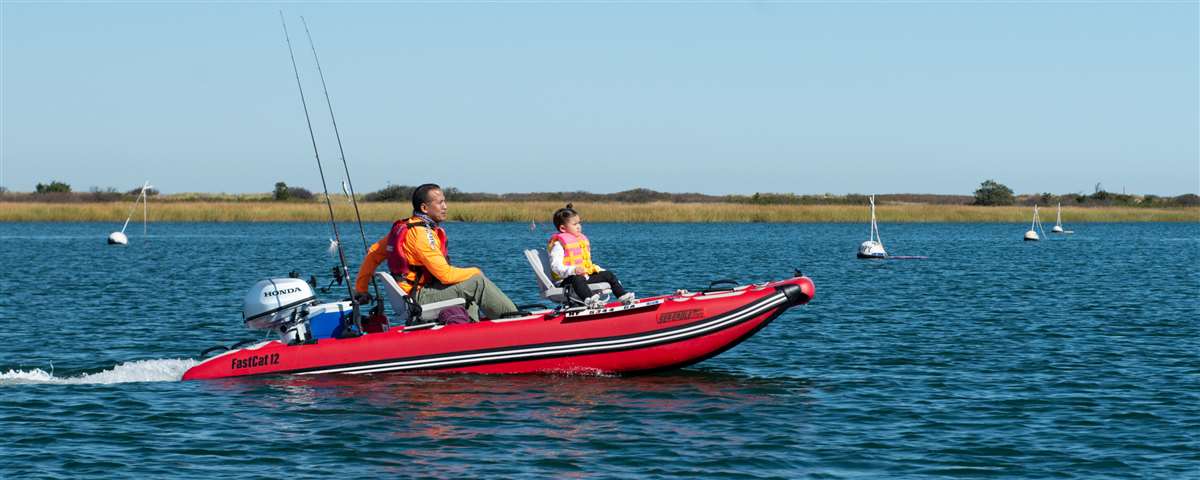 Sea Eagle FastCat12 2 person Inflatable Boat. Package Prices starting at  $1,699 plus FREE Shipping