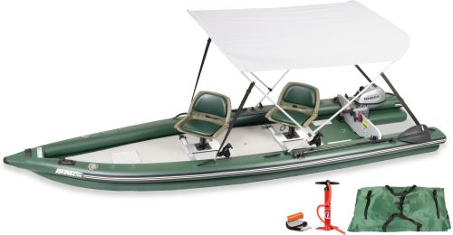 FSK16 2 Person Swivel Seat Canopy Inflatable Fishing Boats Package