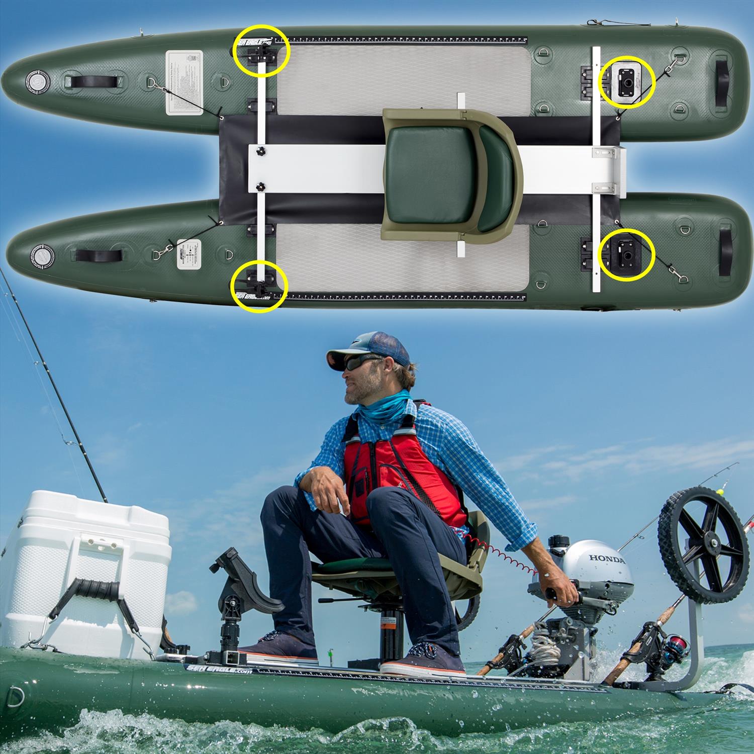 Sea Eagle SUPCat10 DELUXE Inflatable Fishing Stand-Up Lowest Price